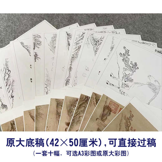 王致诚工笔动物画白描底稿十骏图小品一套十幅册页初学者尺寸42*50厘米ZC00 商品图2
