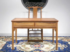 红桥红  家具严选  缅甸花梨（大果紫檀）【118马蹄双抽小书桌两件套】