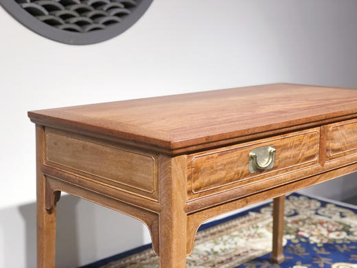 红桥红  家具严选  缅甸花梨（大果紫檀）【118马蹄双抽小书桌两件套】 商品图5