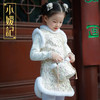 pureshare蓬纱馆 女童拜年礼服中国风宝宝连衣裙保暖冬装绣花洋气-金丝玫瑰毛领年服 商品缩略图5