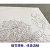 王震工笔花鸟画白描底稿牡丹翠鸟小品一套四幅册页初学者尺寸42×42厘米TA04 商品缩略图4