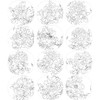 李晓明工笔花鸟画白描底稿牡丹一套十二幅册页尺寸38×41厘米花鸟线稿KF22 商品缩略图1