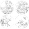 李晓明工笔花鸟画白描底稿牡丹蝴蝶一套四幅册页初学者尺寸40×40厘米TW02 商品缩略图1