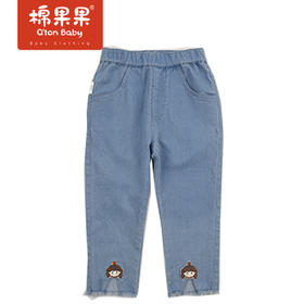 商场同款棉果果春季女童弹力梭织长裤裤子M122200222119