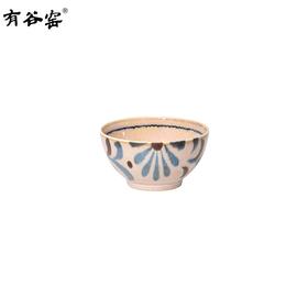 日本进口有谷窑 冲绳蓝菊草12CM饭碗B2109