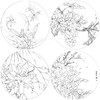李晓明工笔花鸟画白描底稿葡萄牡丹小品一套四幅册页初学者尺寸42×42厘米TW01 商品缩略图1