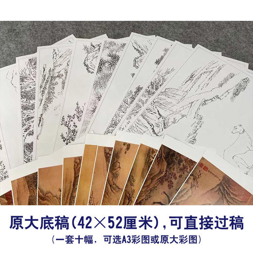 艾启蒙工笔动物画白描底稿金翅猃斑锦彪小品一套十幅册页尺寸42*52厘米GG02 商品图4