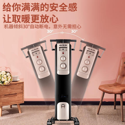 先锋(SingFun)家用取暖器电暖器电暖气节能低噪安全全屋速热加湿干衣 13片DYT-Z2 商品图6