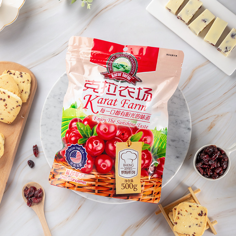 克拉农场蔓越莓干切片 牛轧糖雪花酥曲奇饼干烘焙原料500g