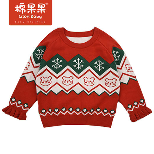 商场同款棉果果春季女童提花套头线衣M122160522105 商品图1