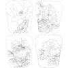 李晓明工笔花鸟画白描底稿荷花牡丹小品一套四幅册页初学者尺寸35*42厘米TW05 商品缩略图1