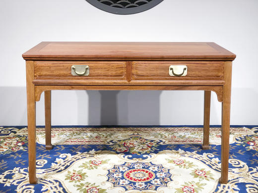 红桥红  家具严选  缅甸花梨（大果紫檀）【118马蹄双抽小书桌两件套】 商品图2