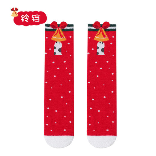 【2双装 圣诞亲子袜 蓄热保暖无根设计】冬季超厚中高筒大中小童宝宝袜子亲子袜套圣诞珊瑚绒过膝长统袜 商品图5
