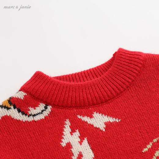 马克珍妮男童老虎提花圆领毛衣210818 商品图2