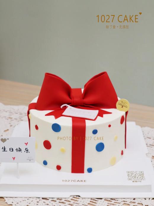 1027CAKE |  翻糖蝴蝶结 礼物盒造型蛋糕 商品图0
