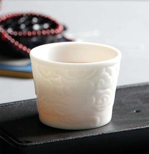 观云•羊脂玉瓷素烧茶杯，祥云主人杯 商品图3