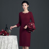 上海旗袍厂ZY-T0669冬季新款端庄大码两件套韩版圆领烫钻连衣裙 商品缩略图1