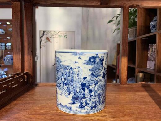 杜芳星：柴窑钟馗嫁妹人物笔筒 商品图0