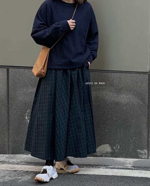 ichi炭黑条纹/蓝条纹/绿格纹半裙 商品图13