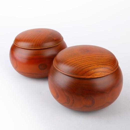围甲套装：6厘米厚新榧实木棋盘+老云子+金丝栗木罐+手提袋。 商品图3