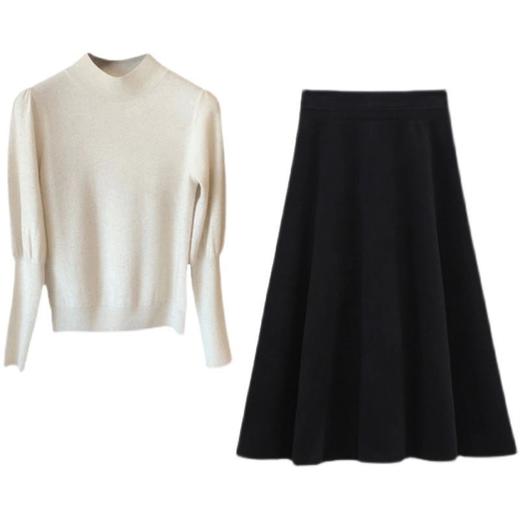 新款时尚气质女神范网红小香风针织半身裙子两件套装 RWQ7624 商品图3