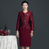 上海旗袍厂ZY-T0669冬季新款端庄大码两件套韩版圆领烫钻连衣裙 商品缩略图4