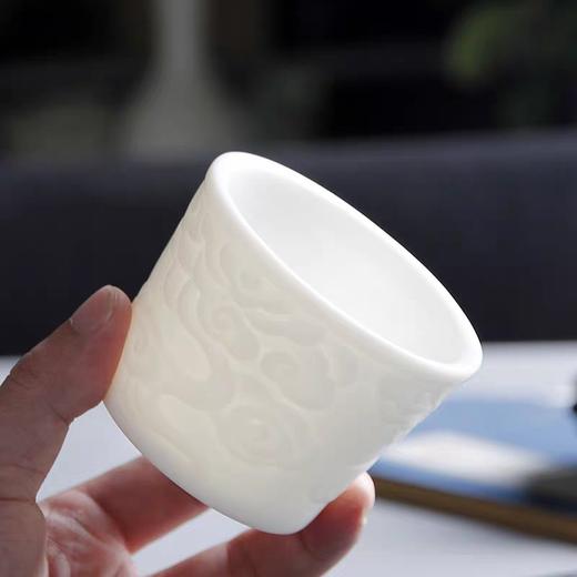 观云•羊脂玉瓷素烧茶杯，祥云主人杯 商品图4