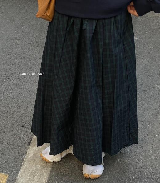 ichi炭黑条纹/蓝条纹/绿格纹半裙 商品图10