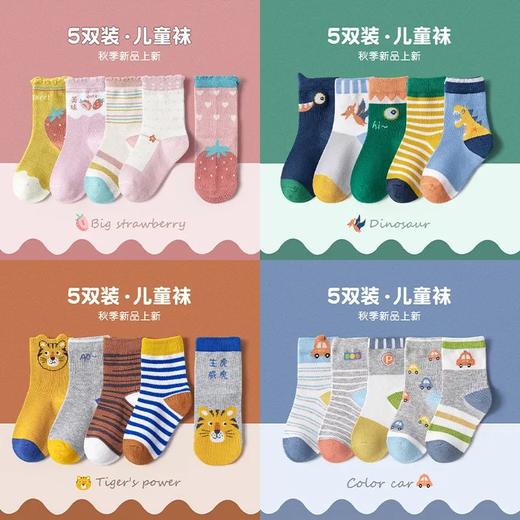 【A类品质】儿童秋冬棉袜可爱卡通两包共10双 商品图0