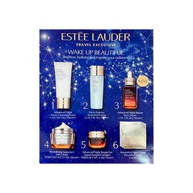 【限时折扣】Estee Lauder雅诗兰黛新款抗衰老六件套（小棕瓶50ml+蓝光眼霜15ml+智妍面霜50ml+原生液75ml+洁面100ml+钢铁侠面膜4片）