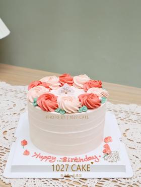 1027CAKE |  复古风 裱花蛋糕 花边 简约