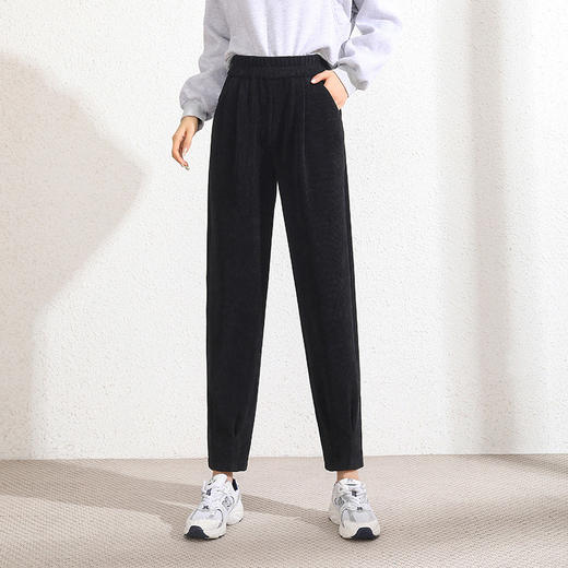 2021新款哈伦裤女高腰工装九分裤雪尼尔小脚灯芯绒休闲萝卜裤 MFE8915 商品图2