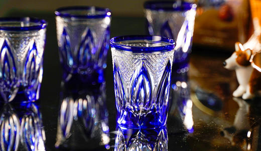 水晶威士忌杯绿、钴蓝2款，货号【C85-105-B7I】规格：83*83*105mm 商品图6