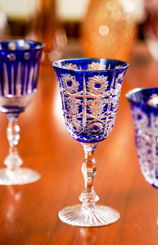 水晶高脚杯钴蓝、绿、墨水蓝、淡紫4款，货号【C145-185C】规格：87*87*175mm 商品图1