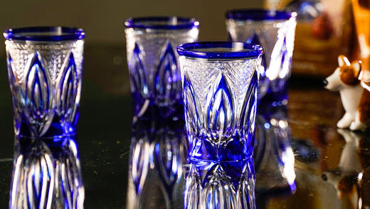 水晶威士忌杯绿、钴蓝2款，货号【C85-105-B7I】规格：83*83*105mm 商品图3