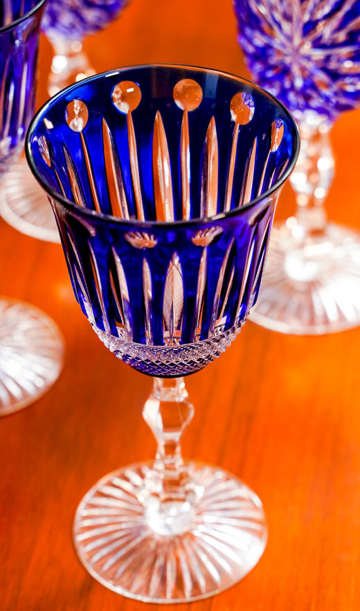 水晶高脚杯钴蓝、绿、金红3款，货号【C145-185F】规格：87*87*175mm 商品图0