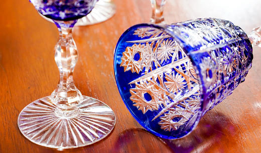 水晶高脚杯钴蓝、绿、墨水蓝、淡紫4款，货号【C145-185C】规格：87*87*175mm 商品图2