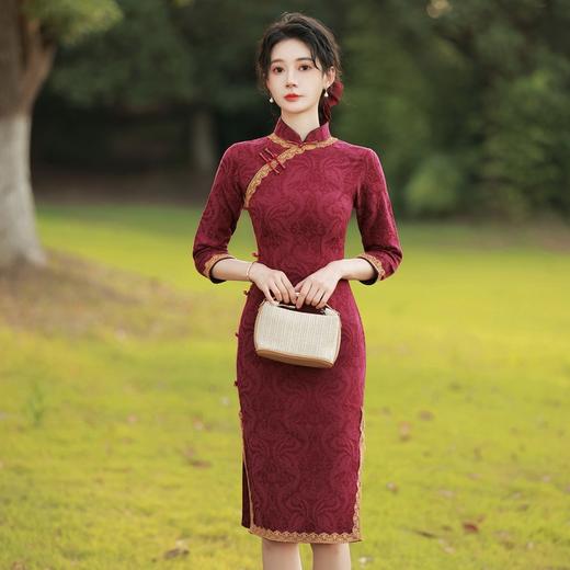 YG-1063秋季棉麻提花旗袍 改良复古中国风少女旗袍连衣裙 商品图2