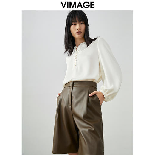 VIMAGE/纬漫纪春季新款洋气帅气显瘦垂感舒适直筒裤女裤V1705301 商品图2