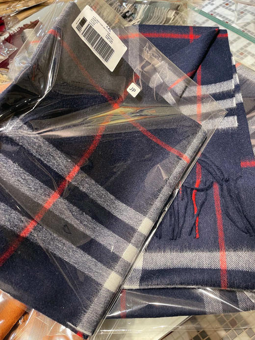 burberry专柜级经典羊绒格子围巾-海军蓝 商品图2