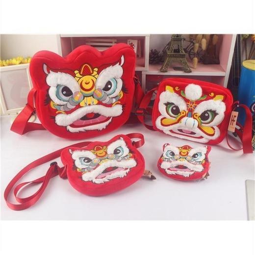 人气新年招财公仔毛绒零钱包醒狮貔貅招财红包收纳袋儿童斜挎包卡 商品图0