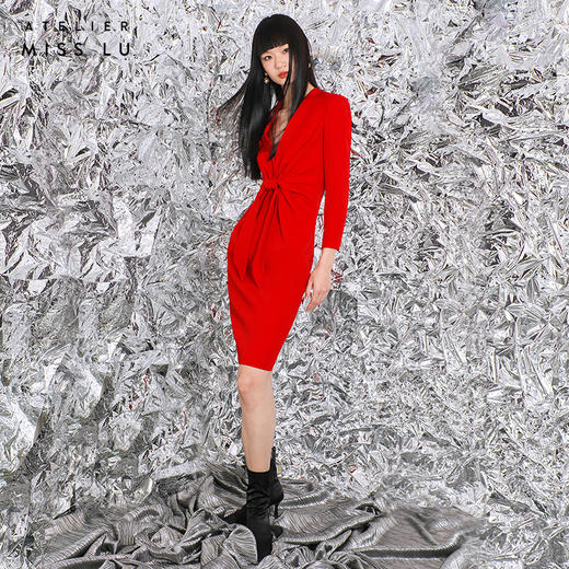 【Queena】 腰间褶皱小礼服/0000420 商品图2