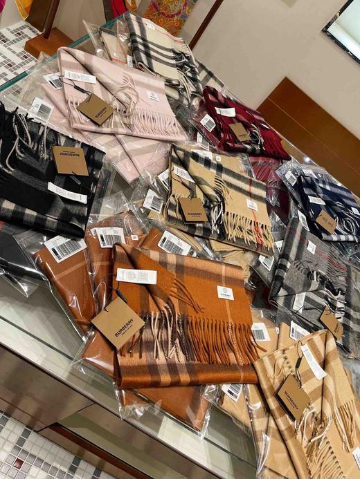 burberry专柜级经典羊绒格子围巾-浅粉色 商品图7