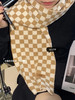 桑坡 棋盘格围巾 黑色/卡其色 含羊绒 商品缩略图5
