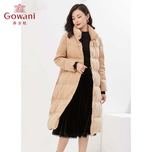 乔万尼冬中长款羽绒服90白鸭绒高级感提花EI4T597 商品图1