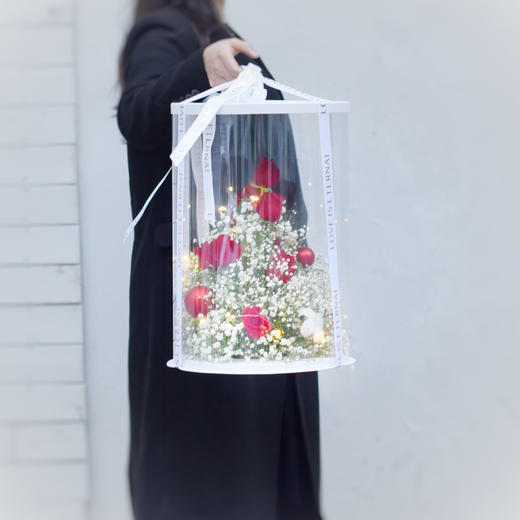 《漫天星辰》满天星红玫瑰透视花盒 商品图1