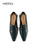 westory方头复古深口单鞋女2021新款真皮英伦风小皮鞋纯色高跟鞋W22AM53771 商品缩略图2