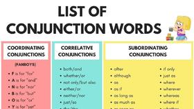 Complete List of Conjunctions