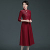 上海旗袍厂WD-WZ328婚宴礼服春秋款嫁女儿洋气秋装高贵遮肚子喜婆婆显年轻旗袍秋 商品缩略图2