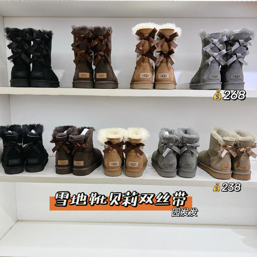 【女款】迷你贝莉蝴蝶结经典款单丝带/双丝带雪地靴 35-40码 商品图0